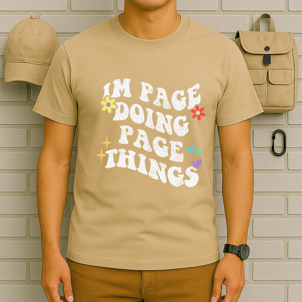 Retro Groovy Im Page Doing Page Things Funny MotherS Day T-Shirt