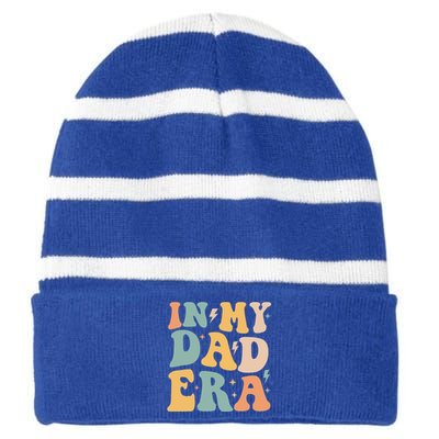 Retro Groovy In My Dad Era FatherS Day Gift Striped Beanie with Solid Band