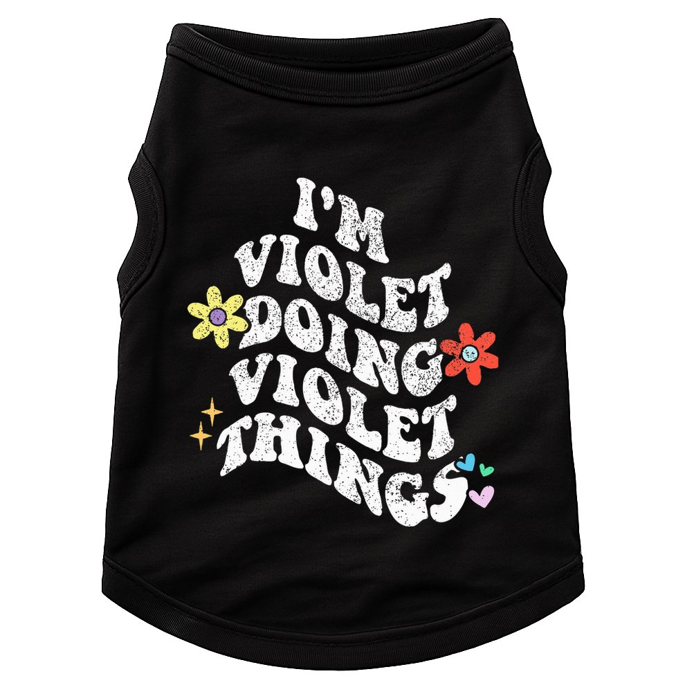 Retro Groovy Im Violet Doing Violet Things Funny MotherS Doggie Tank