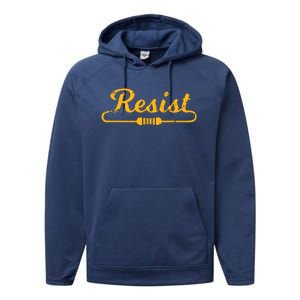 Resist Gift Idea For Electrical Engineers Performance Fleece Hoodie