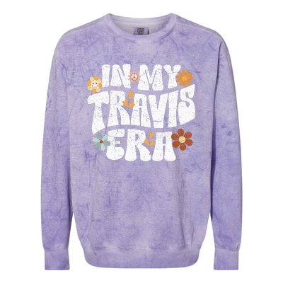 Retro Groovy In My Travis Era Colorblast Crewneck Sweatshirt