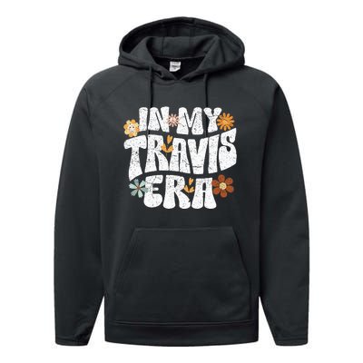 Retro Groovy In My Travis Era Performance Fleece Hoodie