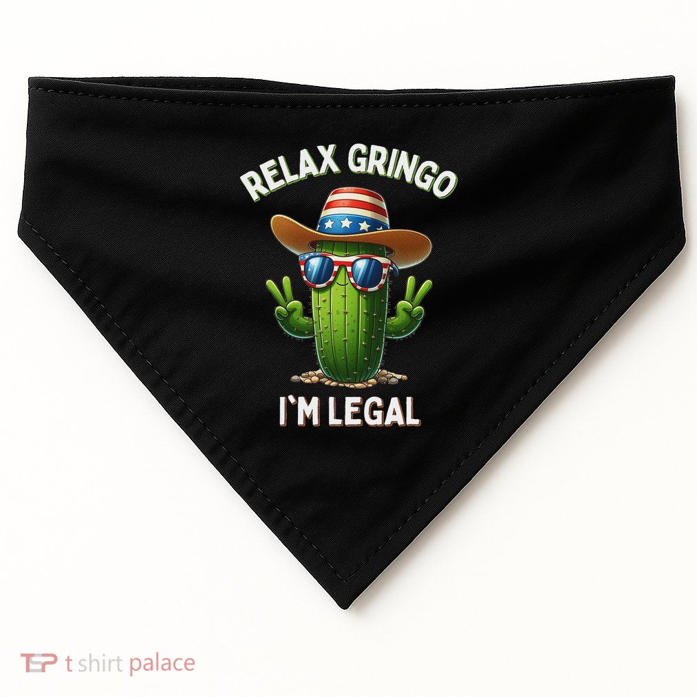 Relax Gringo Im Legal Latino Mexican Immigrant 4th Of July USA-Made Doggie Bandana