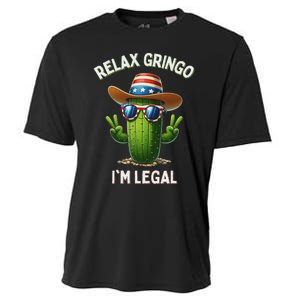 Relax Gringo Im Legal Latino Mexican Immigrant 4th Of July Cooling Performance Crew T-Shirt