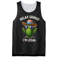 Relax Gringo Im Legal Latino Mexican Immigrant 4th Of July Mesh Reversible Basketball Jersey Tank