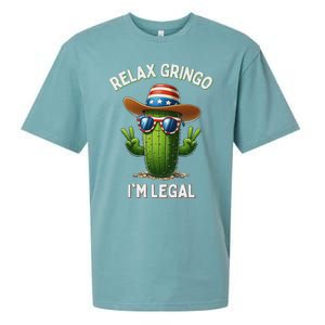 Relax Gringo Im Legal Latino Mexican Immigrant 4th Of July Sueded Cloud Jersey T-Shirt