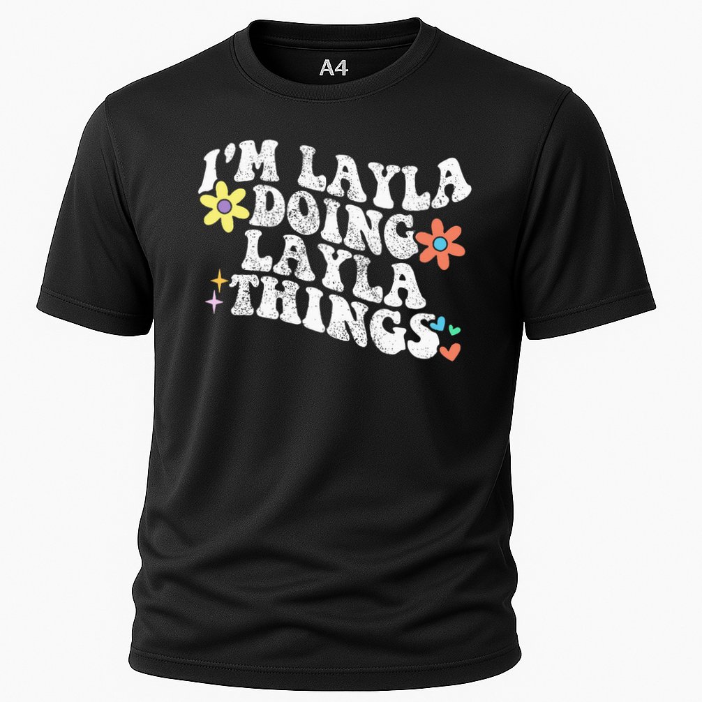 Retro Groovy Im Layla Doing Layla Things Funny Mother's Day Cooling Performance Crew T-Shirt