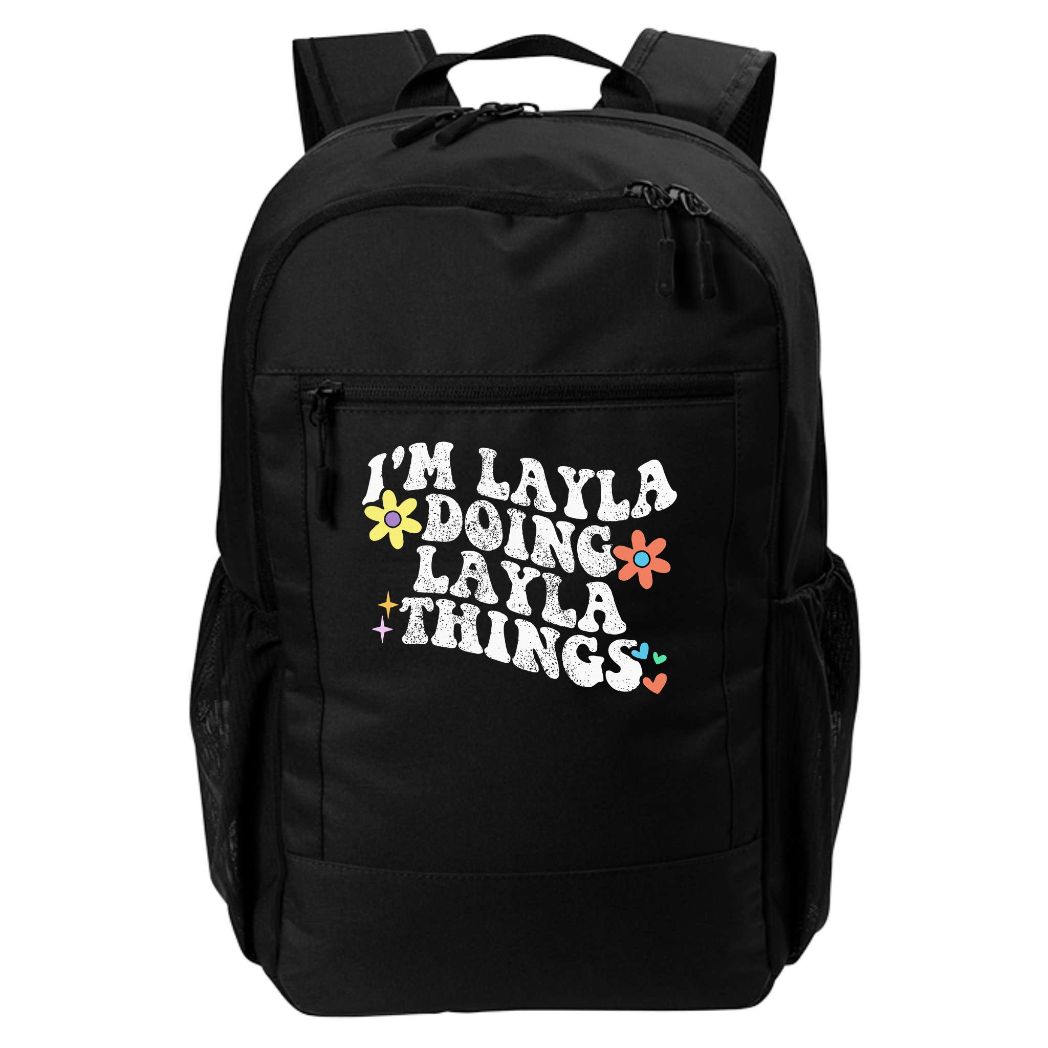 Retro Groovy Im Layla Doing Layla Things Funny Mother's Day Backpack