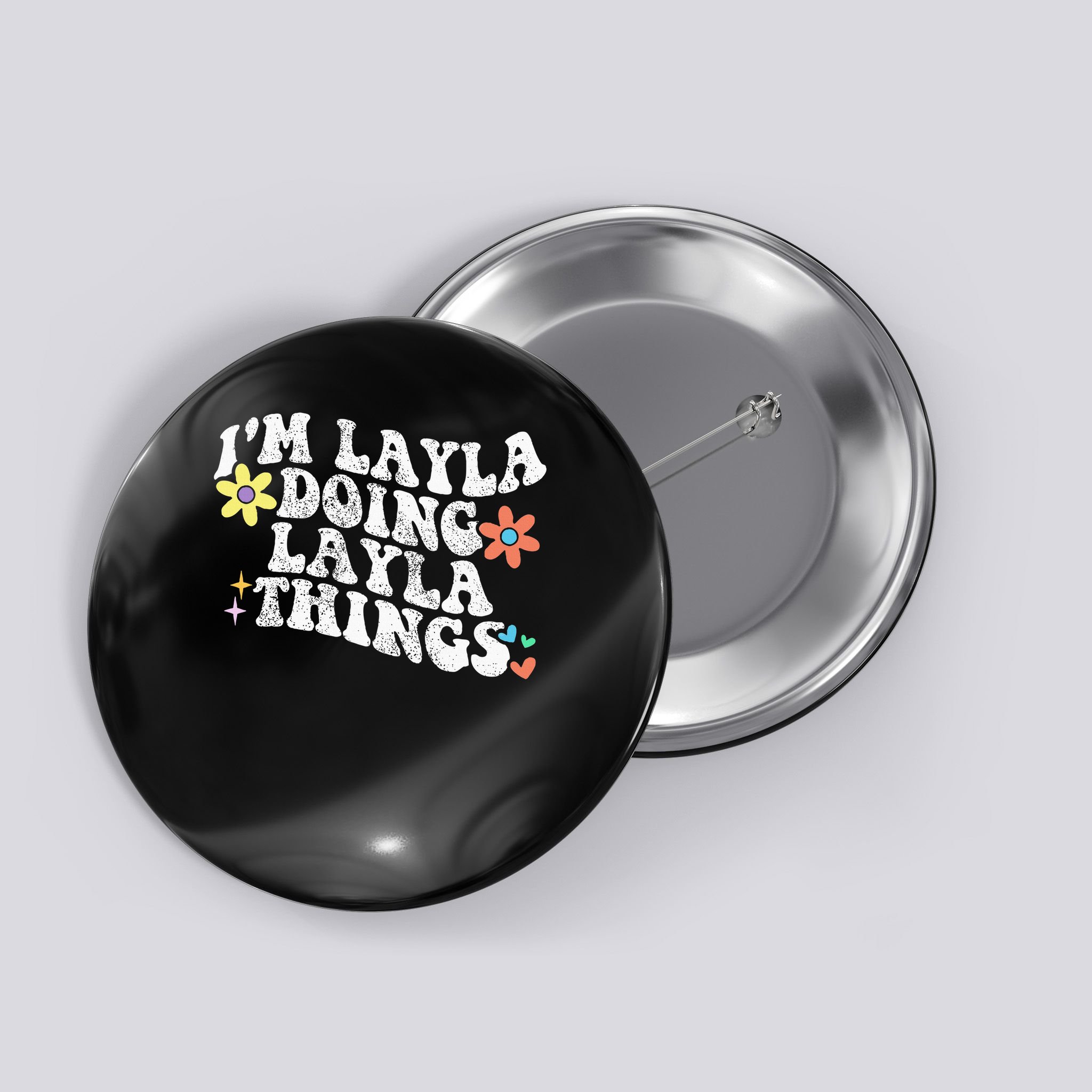 Retro Groovy Im Layla Doing Layla Things Funny Mother's Day Button