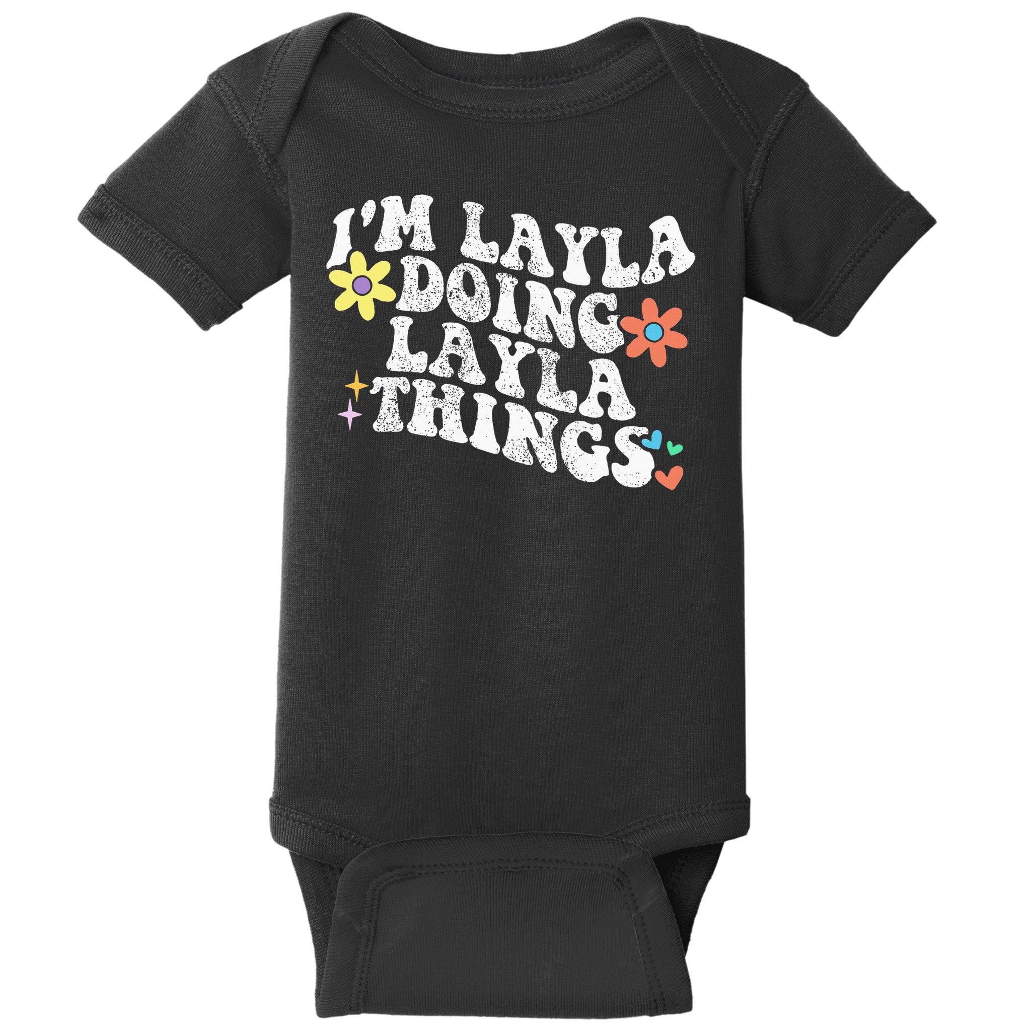 Retro Groovy Im Layla Doing Layla Things Funny Mother's Day Baby Bodysuit