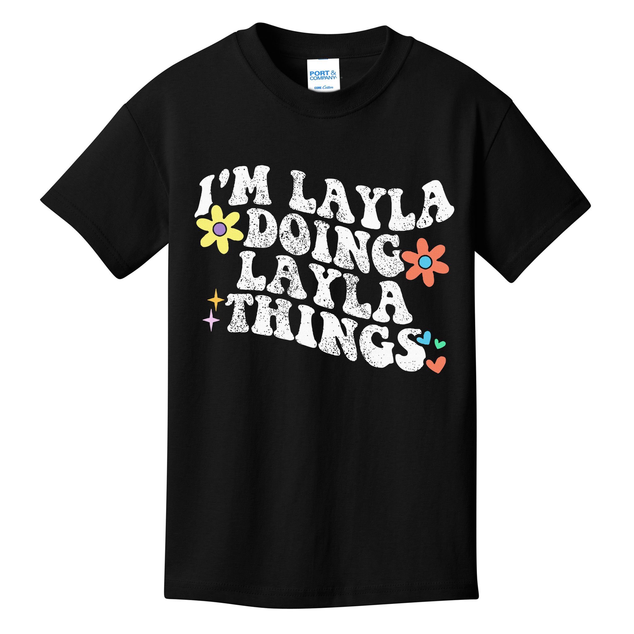 Retro Groovy Im Layla Doing Layla Things Funny Mother's Day Kids T-Shirt