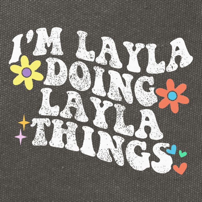 Retro Groovy Im Layla Doing Layla Things Funny Mother's Day Cotton Canvas Backpack