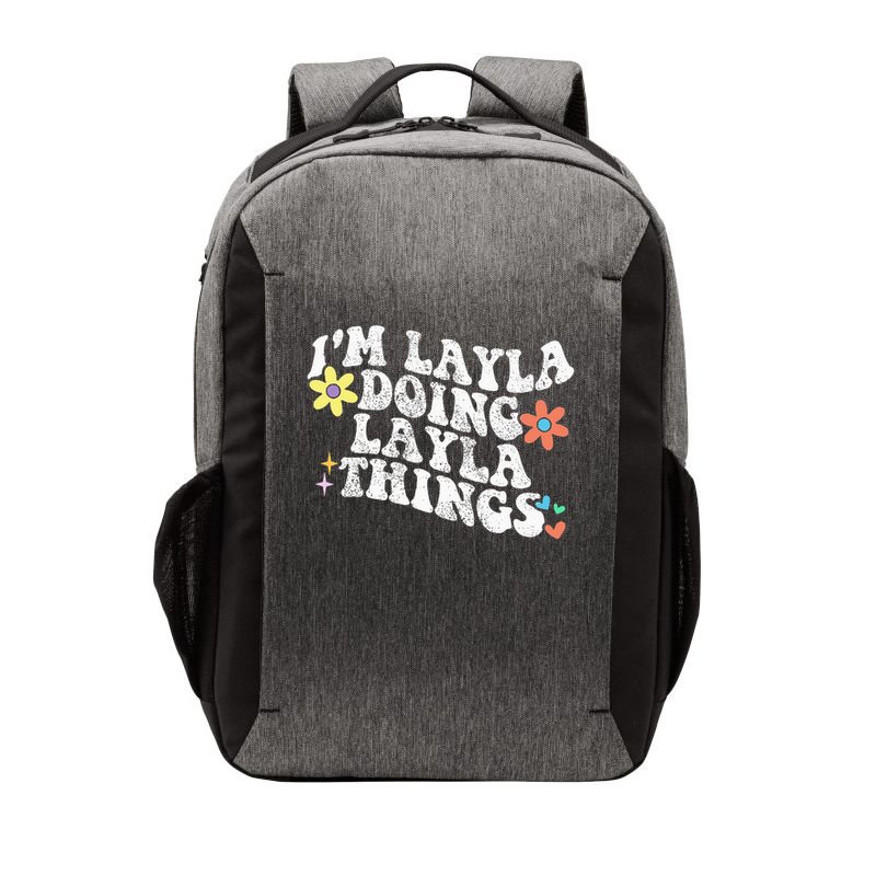 Retro Groovy Im Layla Doing Layla Things Funny Mother's Day Vector Backpack