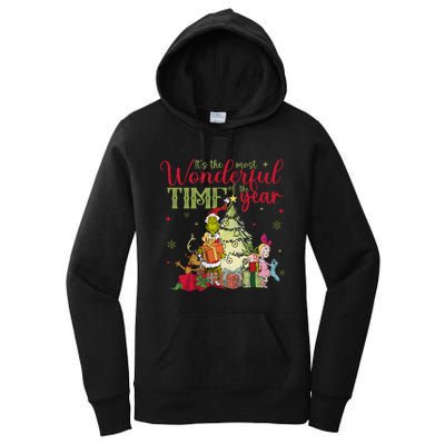 Retro Grinchmas Its The Most Wonderful Time Of The Year Women's Pullover Hoodie