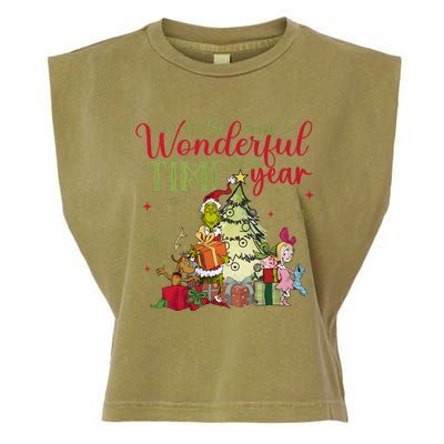 Retro Grinchmas Its The Most Wonderful Time Of The Year Garment-Dyed Women's Muscle Tee