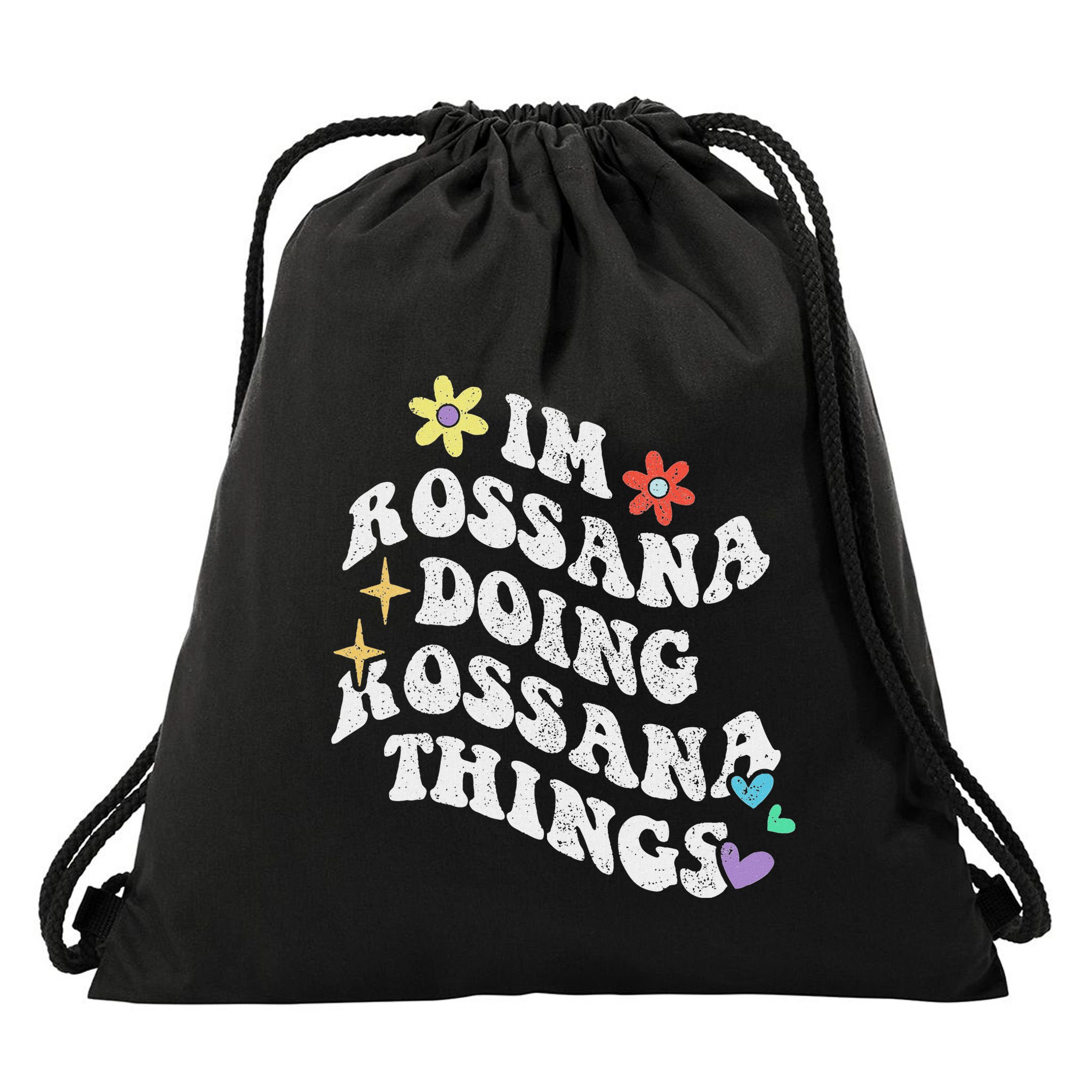 Retro Groovy Im Rossana Doing Rossana Things Funny MotherS Drawstring Bag