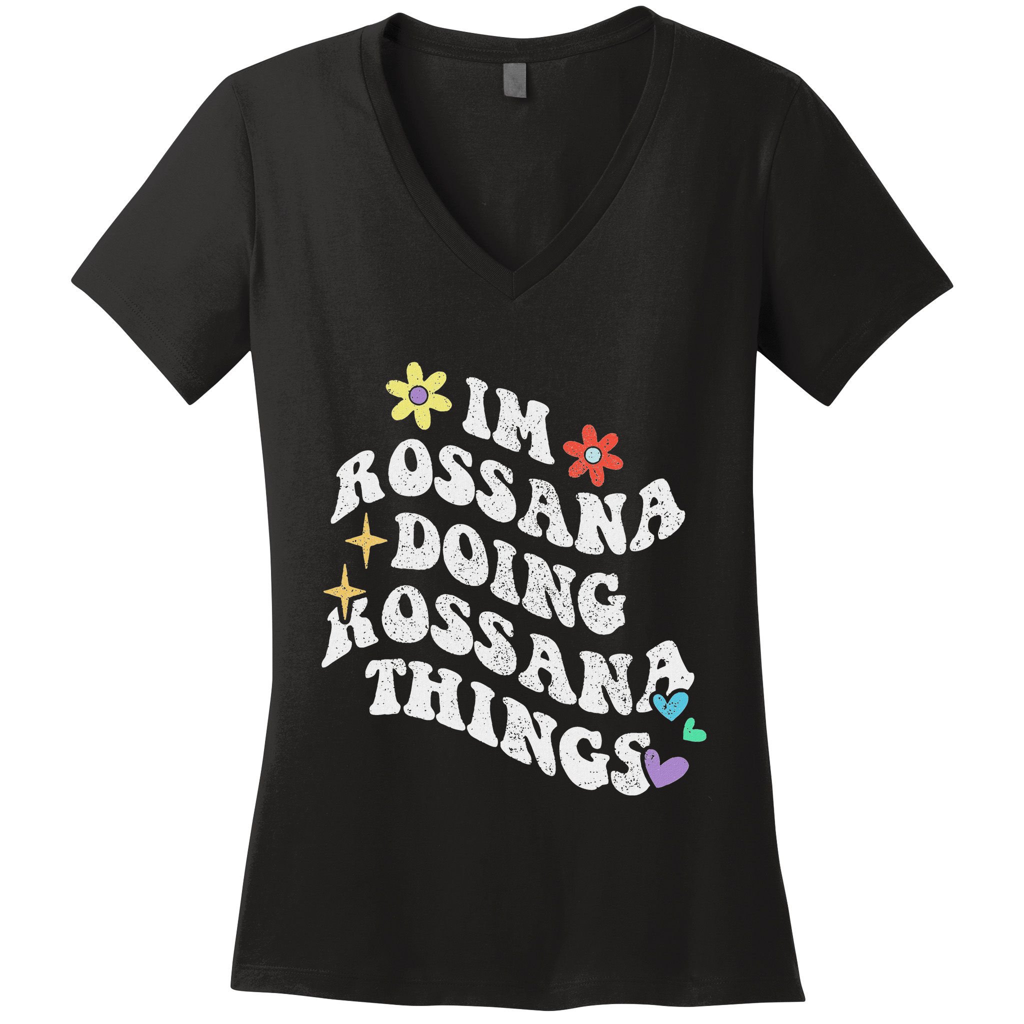 Retro Groovy Im Rossana Doing Rossana Things Funny MotherS Women's V-Neck T-Shirt