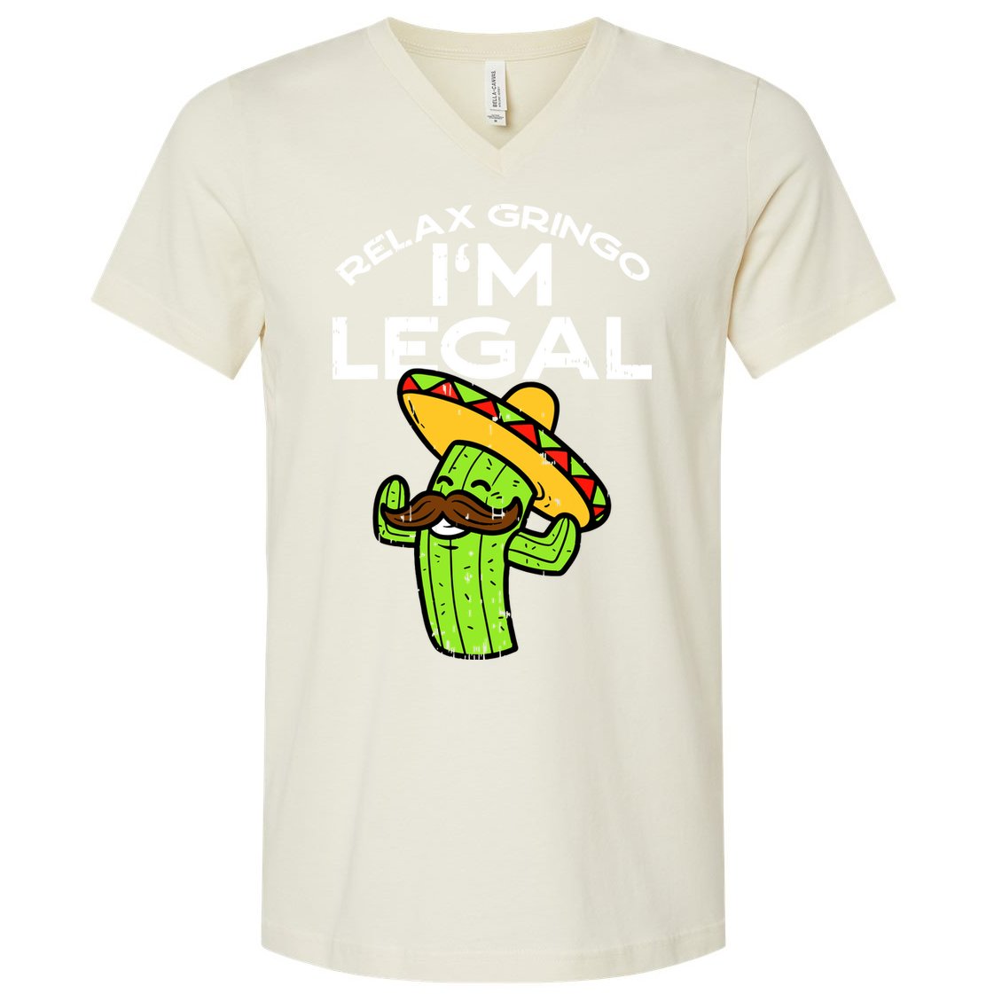 Relax Gringo Im Legal Funny Cinco De Mayo Mexican Immigrant V-Neck T-Shirt