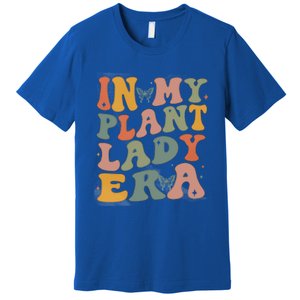 Retro Groovy In My Plant Lady Era Xmas Gardening Plant Mom Gift Premium T-Shirt