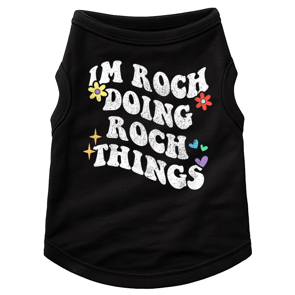 Retro Groovy Im Roch Doing Roch Things Funny Mother's Day Doggie Tank