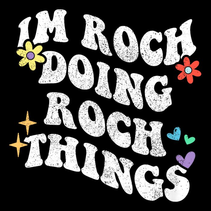 Retro Groovy Im Roch Doing Roch Things Funny Mother's Day Drawstring Bag
