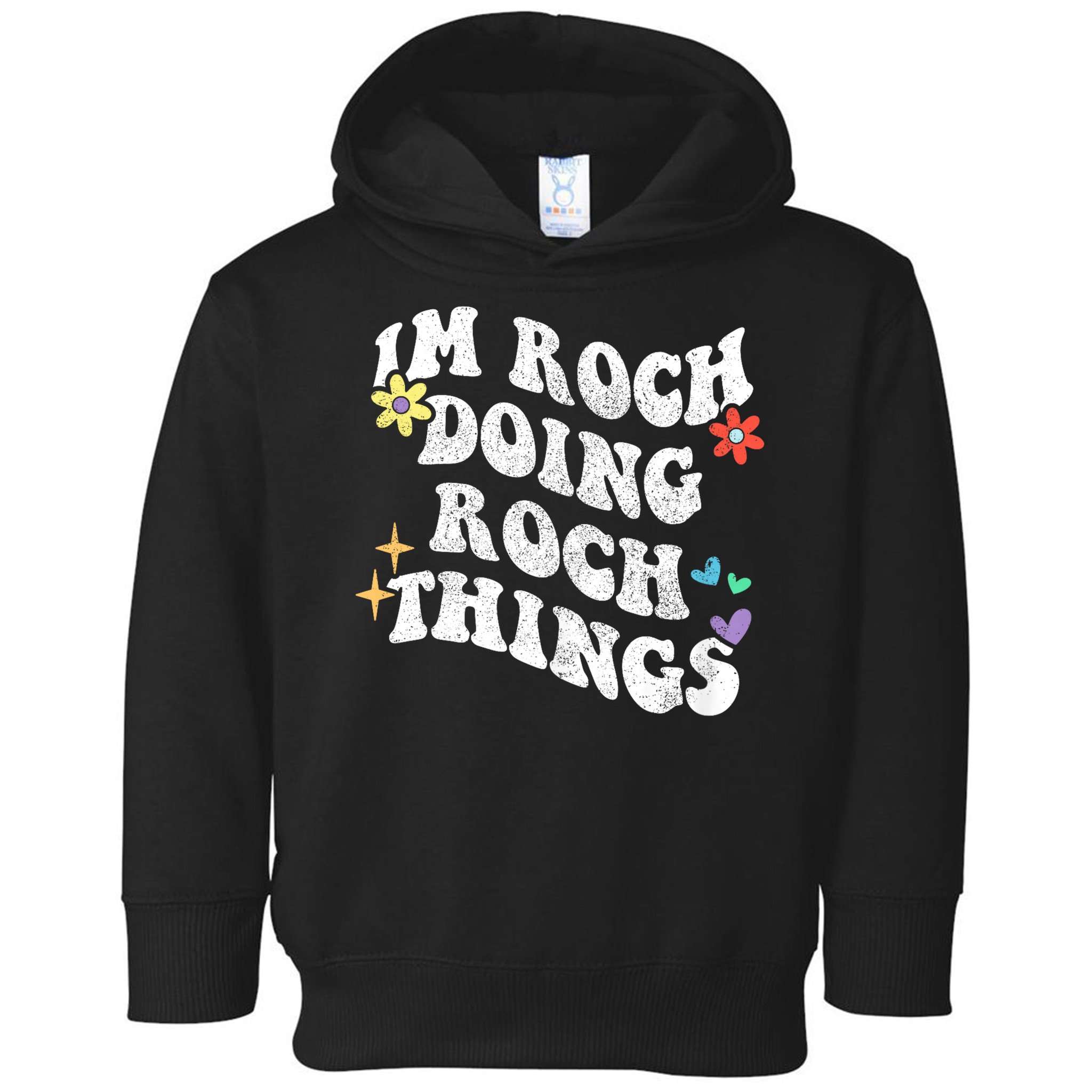 Retro Groovy Im Roch Doing Roch Things Funny Mother's Day Toddler Hoodie