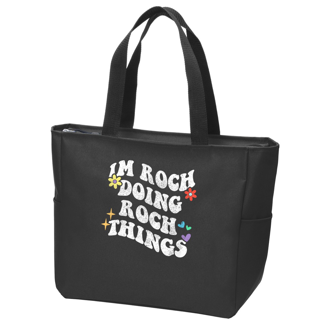 Retro Groovy Im Roch Doing Roch Things Funny Mother's Day Zip Tote Bag