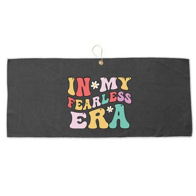 Retro Groovy In My Fearless Era Vintage Large Microfiber Waffle Golf Towel