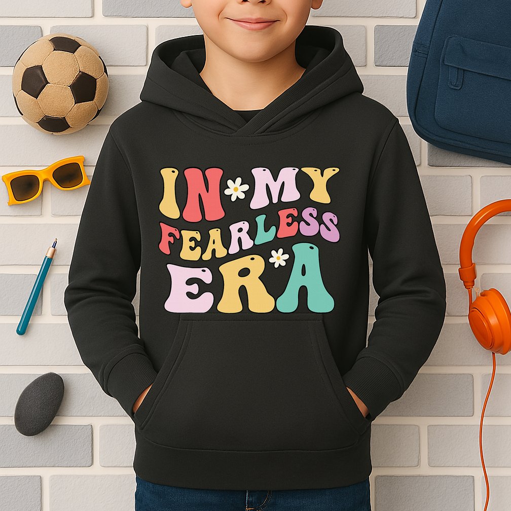 Retro Groovy In My Fearless Era Vintage Kids Hoodie