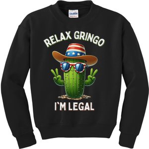 Relax Gringo Im Legal Latino Mexican Immigrant Kids Sweatshirt