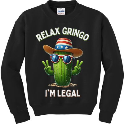Relax Gringo Im Legal Latino Mexican Immigrant Kids Sweatshirt