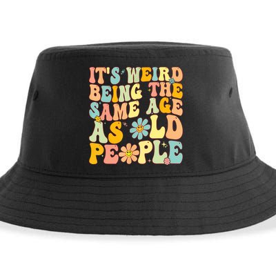Retro Groovy It's Weird Being The Same Age As Old People Sustainable Bucket Hat