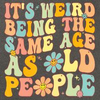 Retro Groovy It's Weird Being The Same Age As Old People Cotton Canvas Backpack