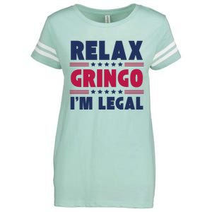 Relax Gringo Im Legal Funny Mexican American Immigration Joke Enza Ladies Jersey Football T-Shirt