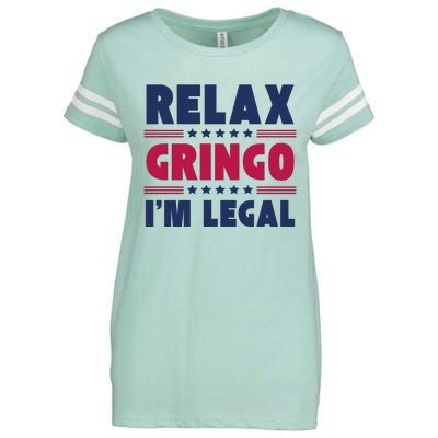 Relax Gringo Im Legal Funny Mexican American Immigration Joke Enza Ladies Jersey Football T-Shirt