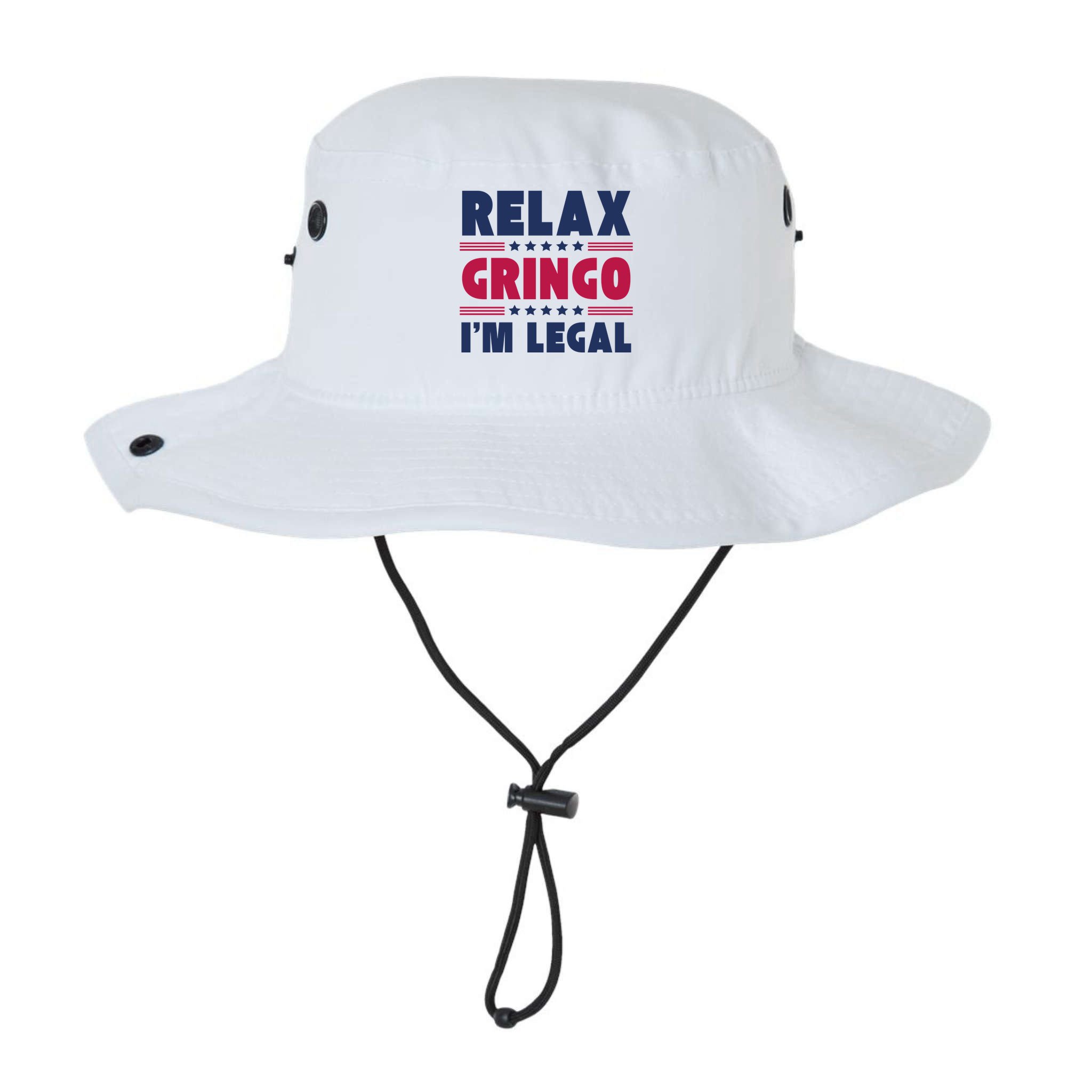 Relax Gringo Im Legal Funny Mexican American Immigration Joke Bucket Hat