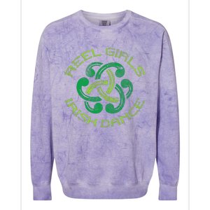 Reel Girl Irish Dance St Patricks Day Ceili Dancer Girl Colorblast Crewneck Sweatshirt