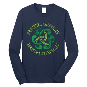 Reel Girl Irish Dance St Patricks Day Ceili Dancer Girl Long Sleeve Shirt