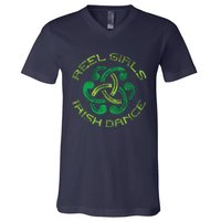 Reel Girl Irish Dance St Patricks Day Ceili Dancer Girl V-Neck T-Shirt