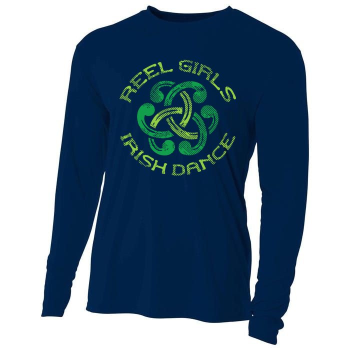 Reel Girl Irish Dance St Patricks Day Ceili Dancer Girl Cooling Performance Long Sleeve Crew