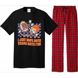 Retro Groovy I Just Hope Both Teams Have Fun Funny Football Cool Gift Pajama Set