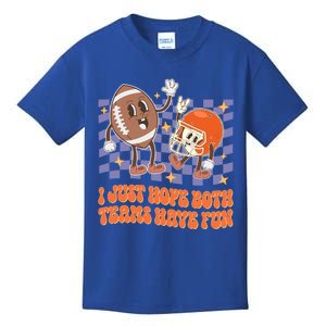 Retro Groovy I Just Hope Both Teams Have Fun Funny Football Cool Gift Kids T-Shirt