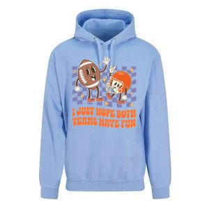 Retro Groovy I Just Hope Both Teams Have Fun Funny Football Cool Gift Unisex Surf Hoodie