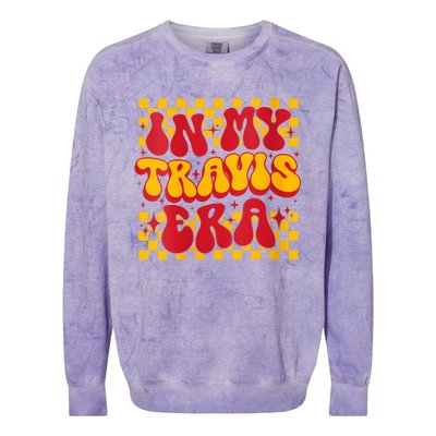 Retro Groovy In My Travis Era Colorblast Crewneck Sweatshirt