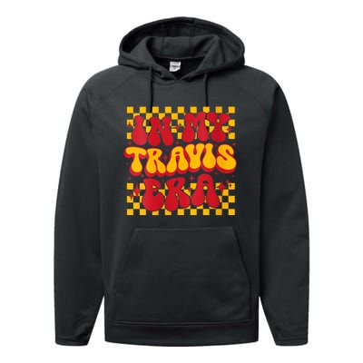 Retro Groovy In My Travis Era Performance Fleece Hoodie