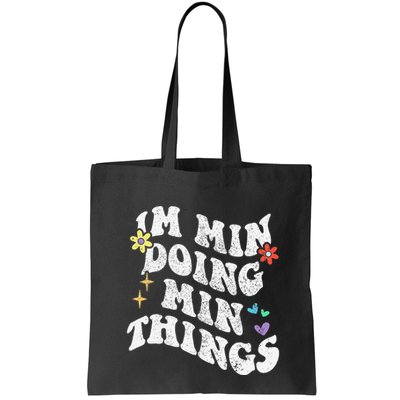 Retro Groovy Im Min Doing Min Things Funny MotherS Day Bag