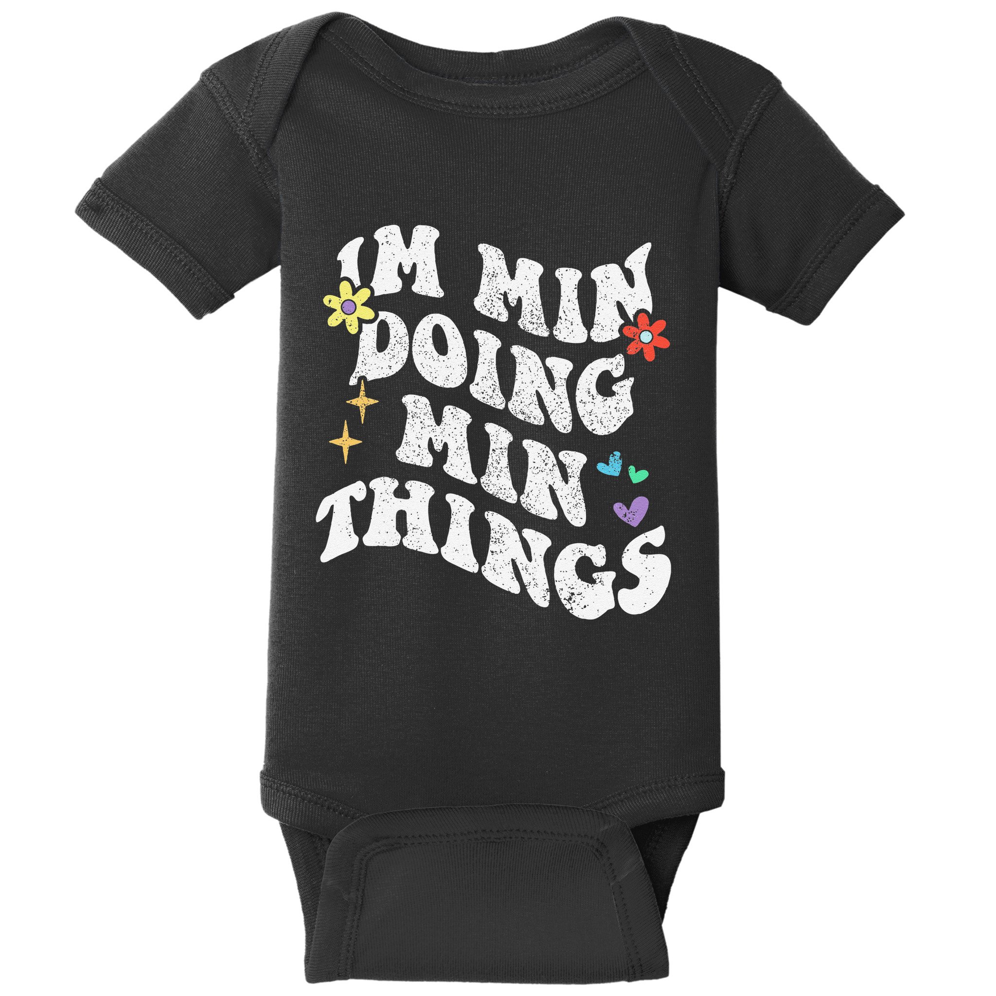 Retro Groovy Im Min Doing Min Things Funny MotherS Day Baby Bodysuit