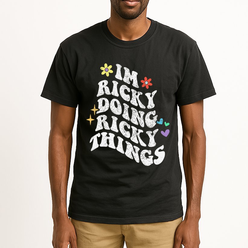 Retro Groovy Im Ricky Doing Ricky Things Funny MotherS Day Tall T-Shirt