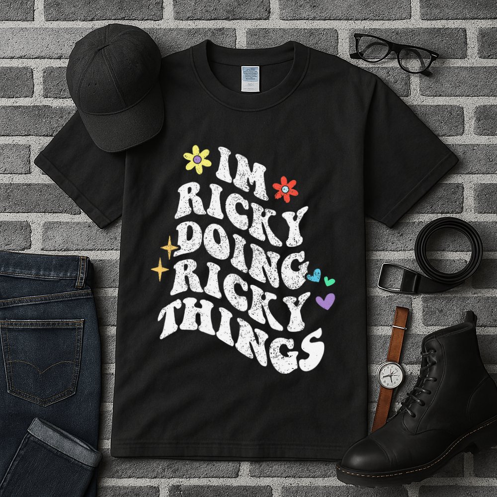 Retro Groovy Im Ricky Doing Ricky Things Funny MotherS Day Tall T-Shirt