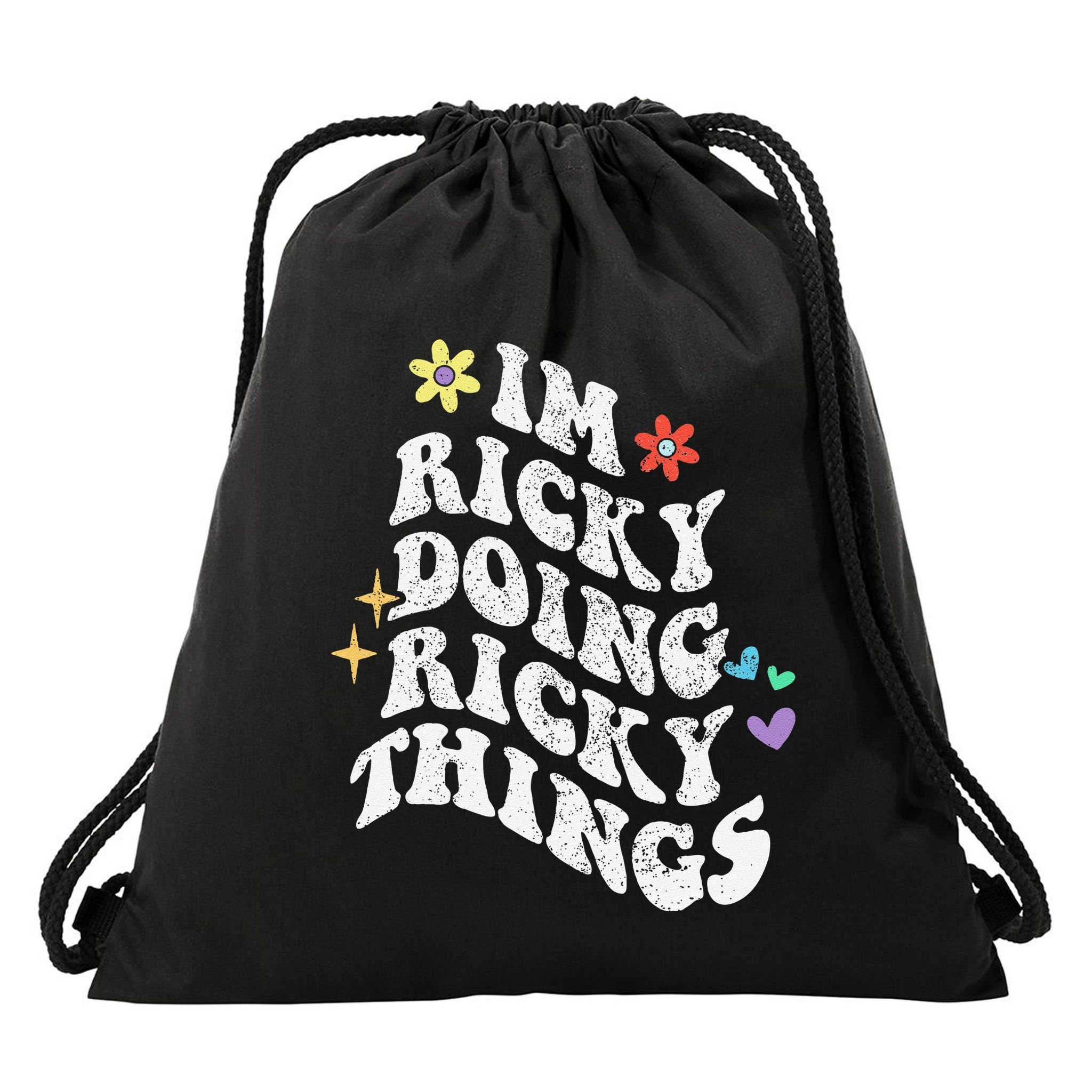 Retro Groovy Im Ricky Doing Ricky Things Funny MotherS Day Drawstring Bag
